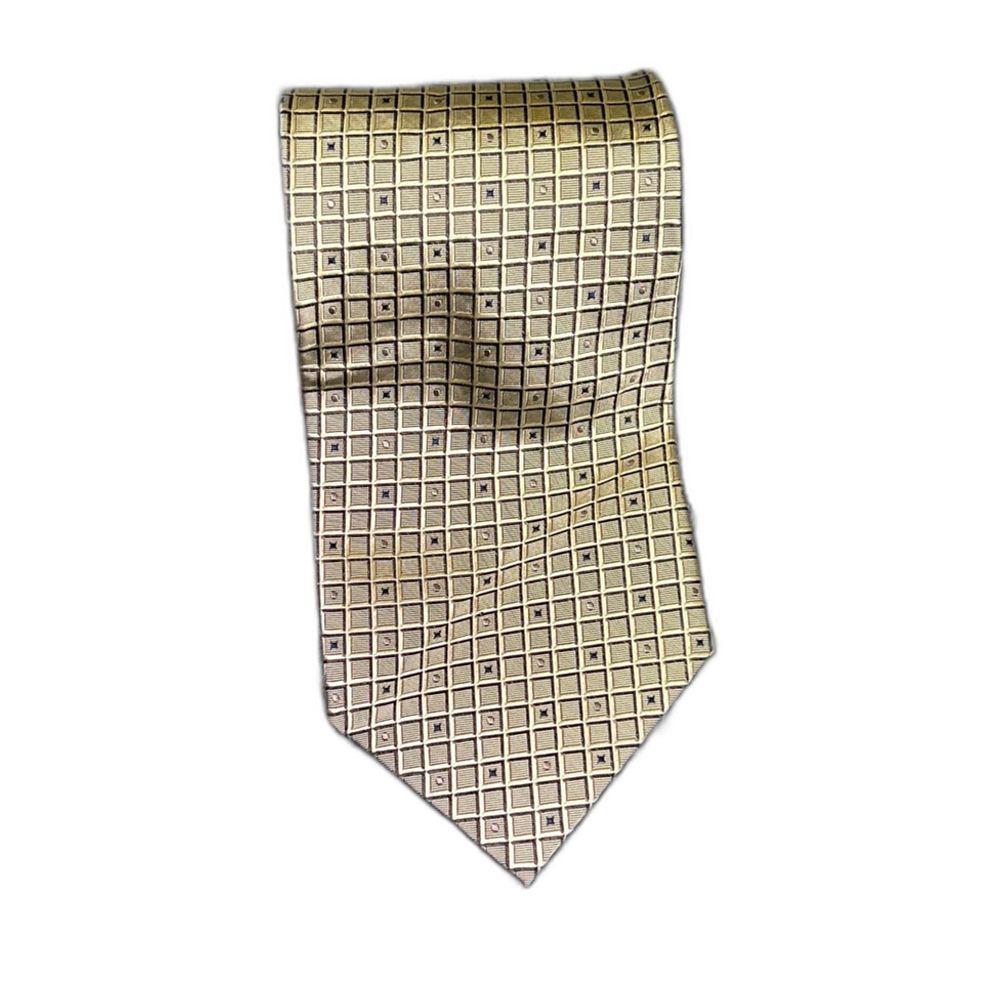 Daniel Hechter Silk Tie Olive Green Geometric